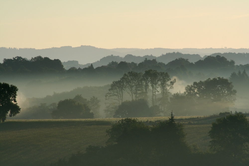 De uren voor zonsopgang, als alles in nevel gehuld is