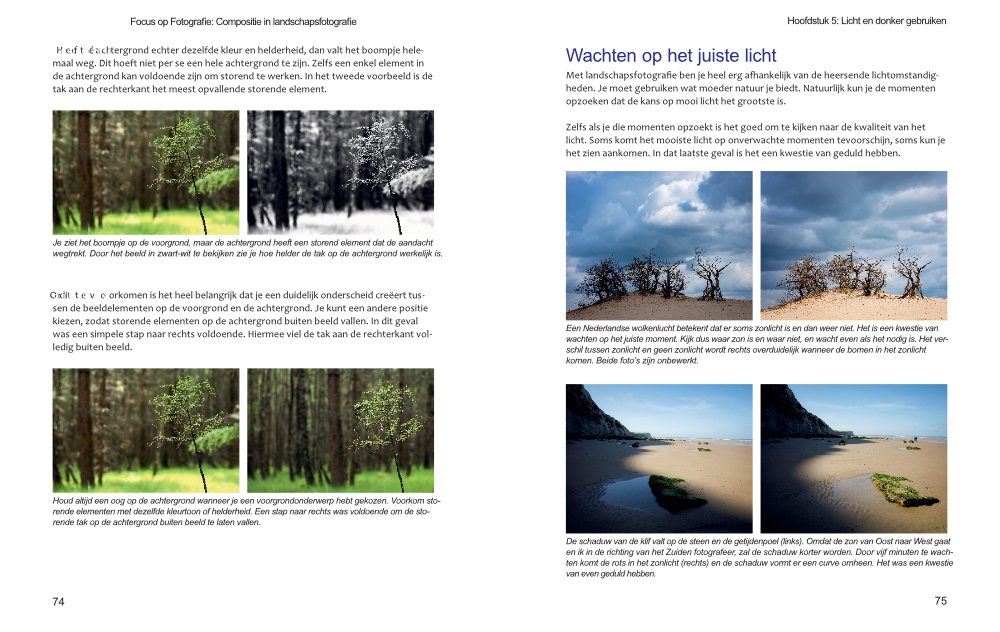 Aan de hand van foto's zie je de nuance verschillen in licht - Boekrecensie: Compositie in Landschapsfotografie