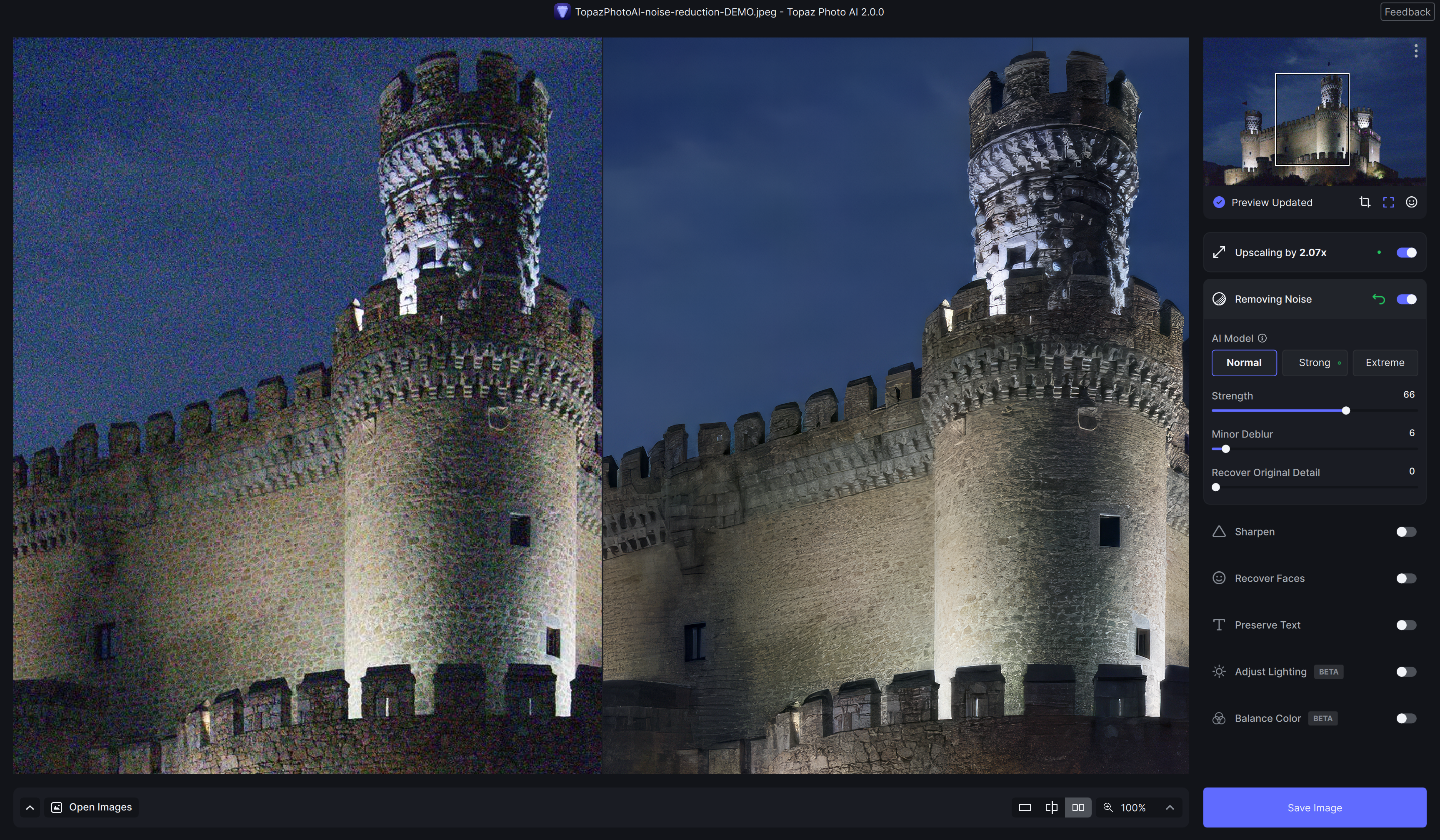 Topaz Photo AI 2 - Ruis verwijderen -noise-reduction