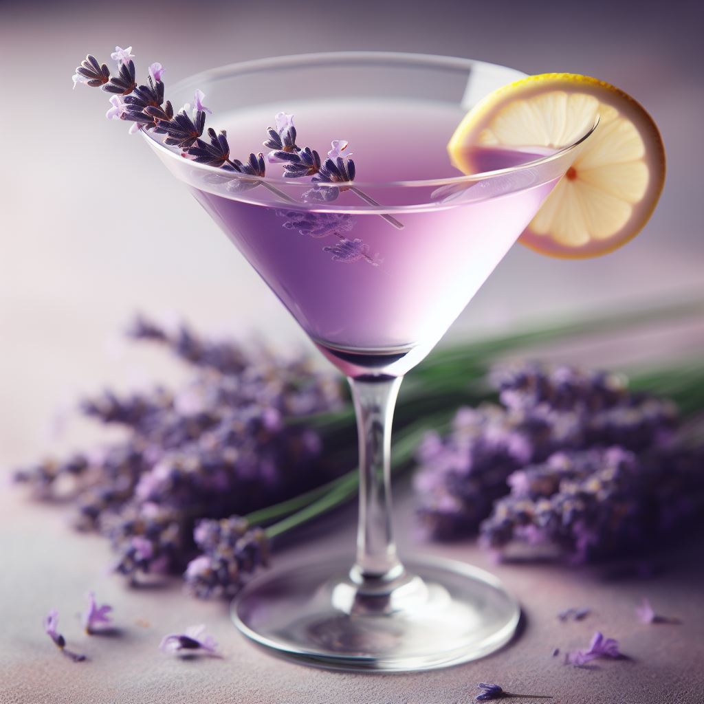 Coctail met lavendel fotorealistisch